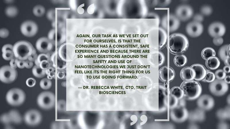 nanoemulsion not on the books for trait biosciences