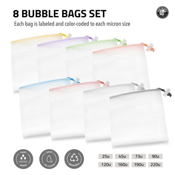5 Gallon All Mesh Bubble Bags 8-Set
