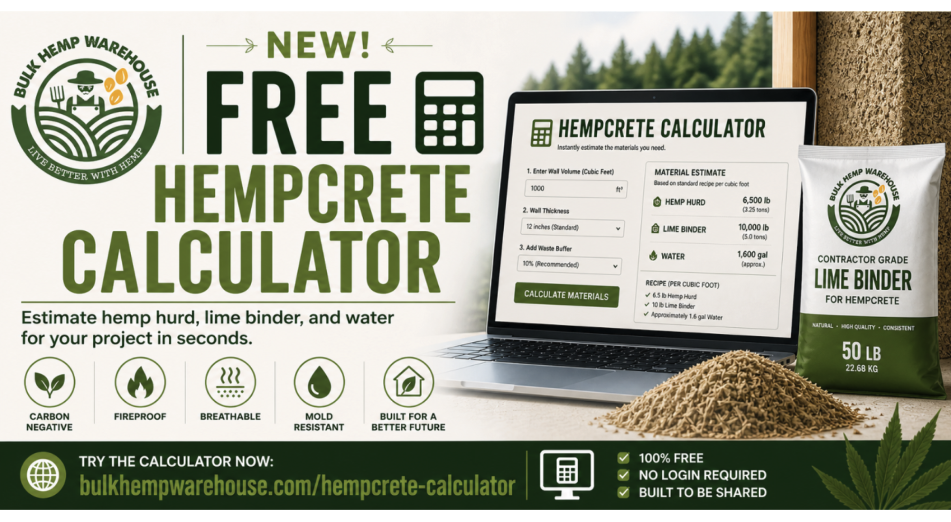 Hempcrete Calculator