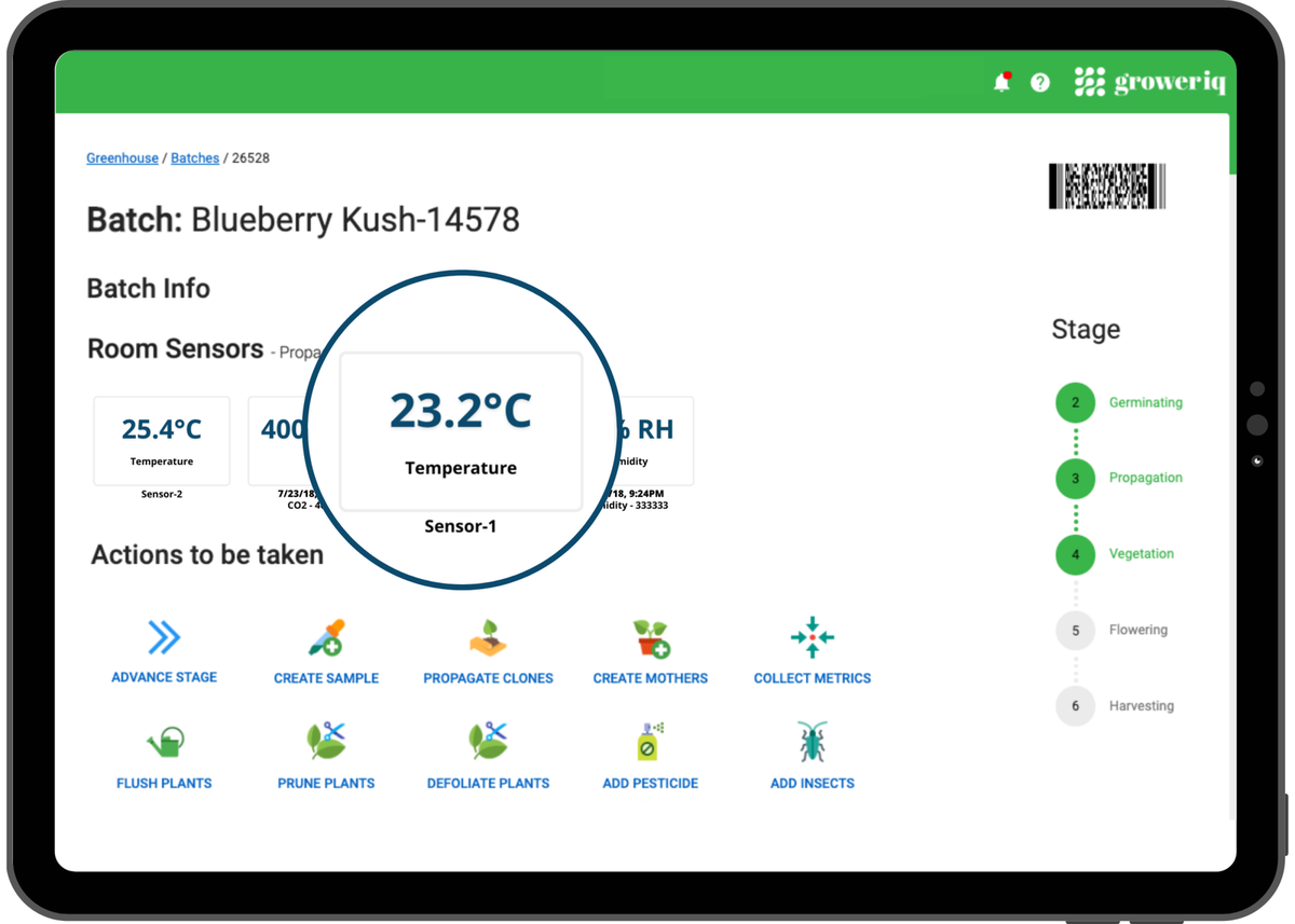 GrowerIQ cannabis seed-to-sale software with integrated quality management